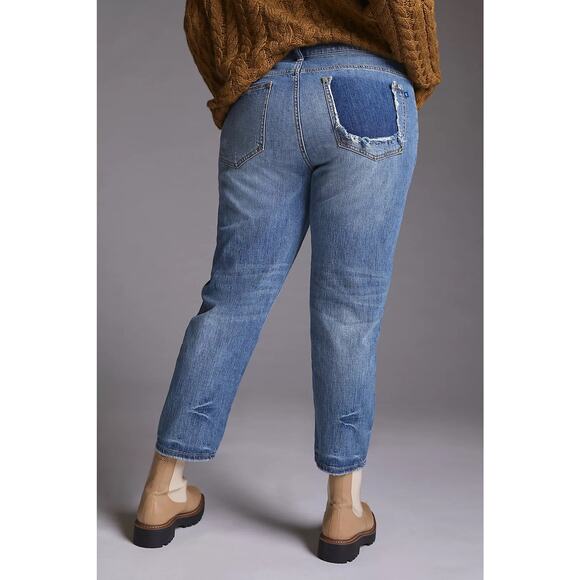 Anthropologie Pilcro The Heritage Boyfriend Jeans Size 28 Mid Rise Crop Distress - Picture 14 of 14